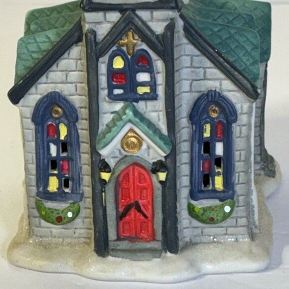 Vintage Church Holiday Porcelain Village House Translucent Collectible 2002 - Picture 9 of 16